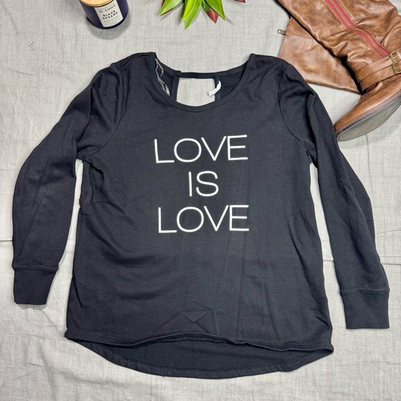 Ideology Tops - Black open back sweatshirt